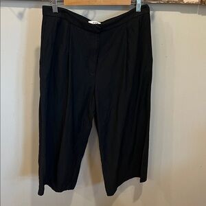 COS Wide Leg‎ Cropped Relaxed Pleated Linen Blend Pants Size 10